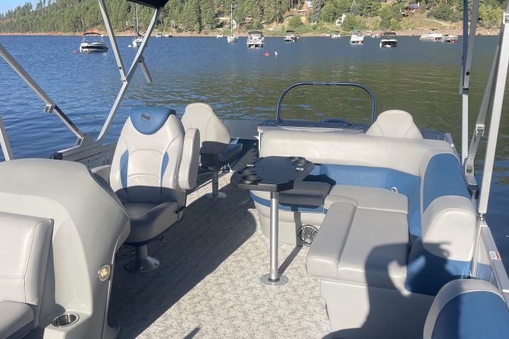 a boat that is sitting on a chair